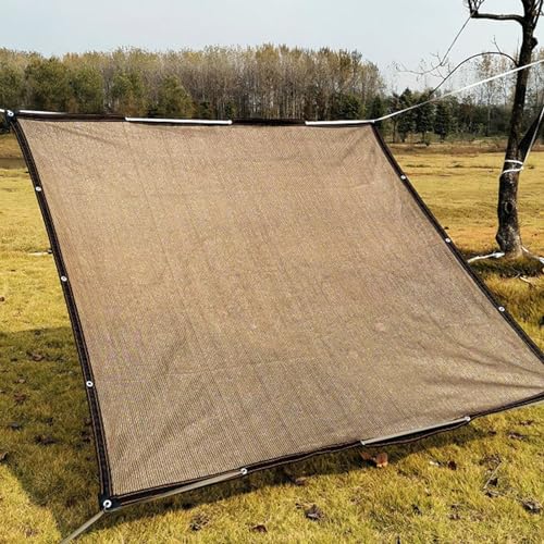 Generic Privacy Shade Cloth 90% Shading Cover 6.6X6.6FT 13X39.4FT 19.7X29.5FT 26X49.2FT Brown Sun Shade Net for Greenhouse, Plant, Pergola, and Backyard Patio Sunshade(Size:5x12m/16.4x39.4ft)