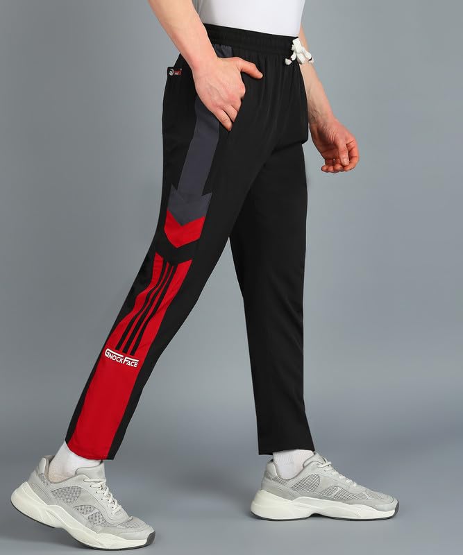 Image of Lightwaight 3 Zipper Pockets Regular fit Running Track Pants for Men | Lowers for Men |Sports Track Pant for Men Polyester