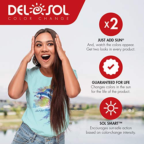 Del Sol Color Changing Youth Girls Crew Tee, Watercolor Unicorn, Lilac, Size YXS2