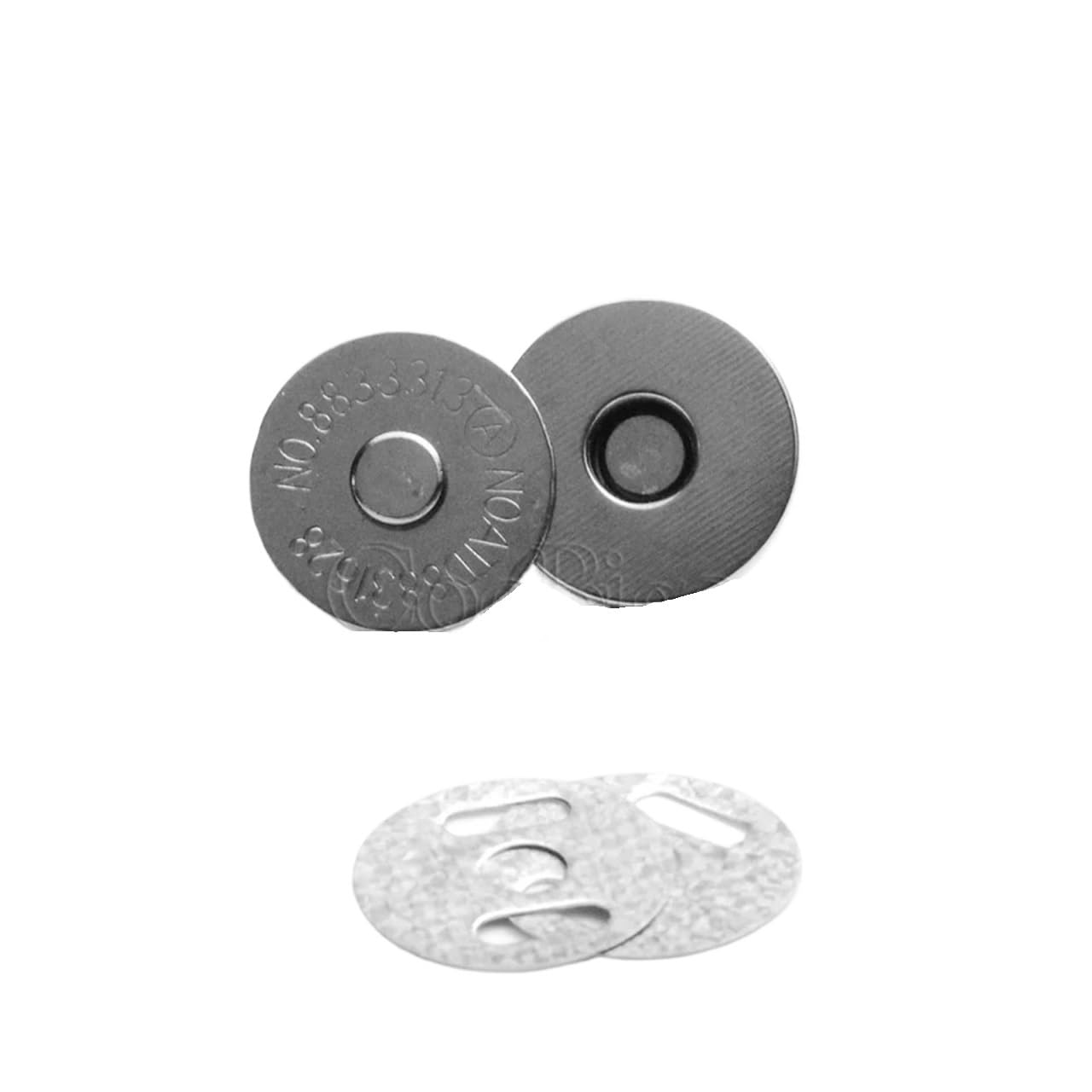 Magnetic Press Studs 50sets Sewing Magnet Button Magnetic Snaps Clasp Fasteners Closures for Handbag Bags DIY Craft(14mm Black Nickel)