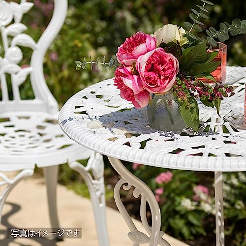 タカショー ガーデンテーブルセット テーブルセットローズ ホワイト 60Φ アルミニウム・鋳鉄 SGT 華やかなバラのモチーフ 屋外 ベランダ SGT-15WN 12枚目