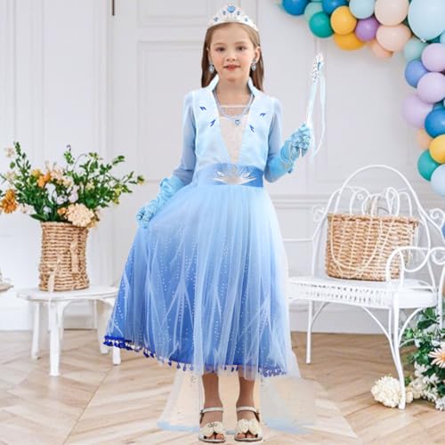 Disfraz completo de princesa azul para niñas miniatura 2