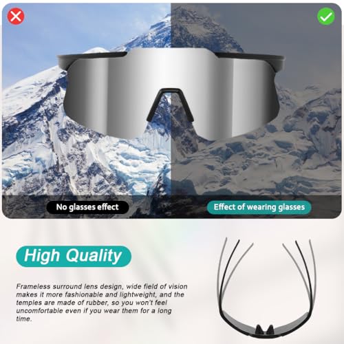 Image of PROBEROS Cycling Sunglasses for Men Stylish, UV400 Tinted Polarized Sunglasses Fashion Sport Set, Unique Frame Design, Outdoor Anti-Glare for Cycling, Driving, Hiking