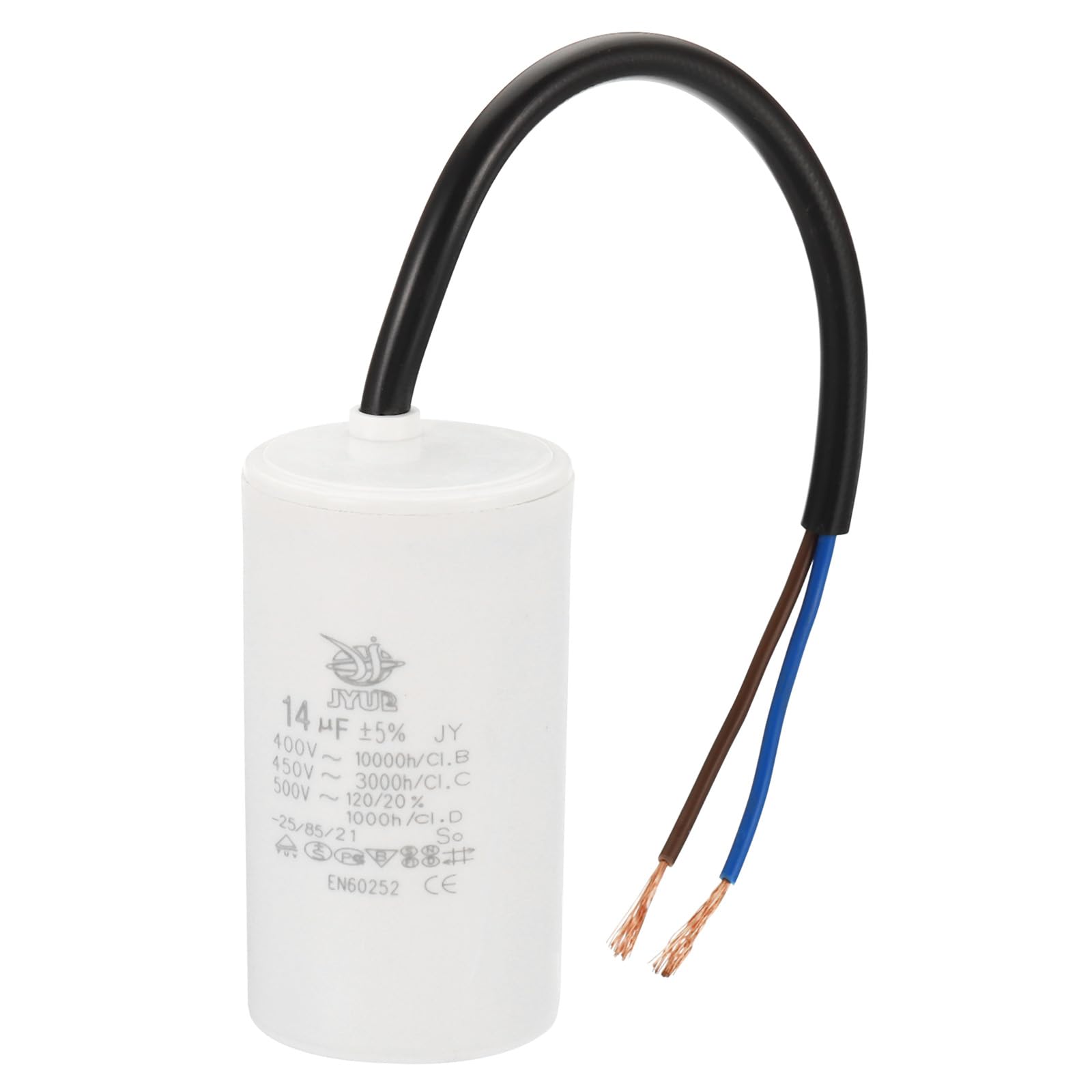 PATIKIL CBB60 14uf Running Capacitor,1Pcs AC 450V 2 Wires 50/60Hz Cylinder 73x40mm for Water Pumps, Washing Machines Motor Start