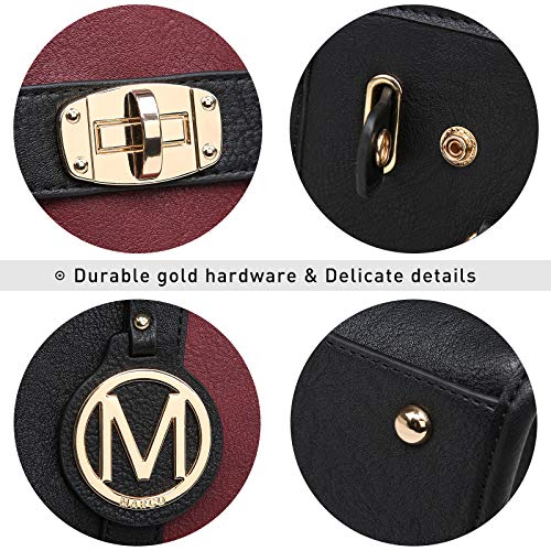 Image of Purses and Handbags for Women Top Handle Satchel with Wallet Shoulder Bags Two Tone 2pcs | with Wallet