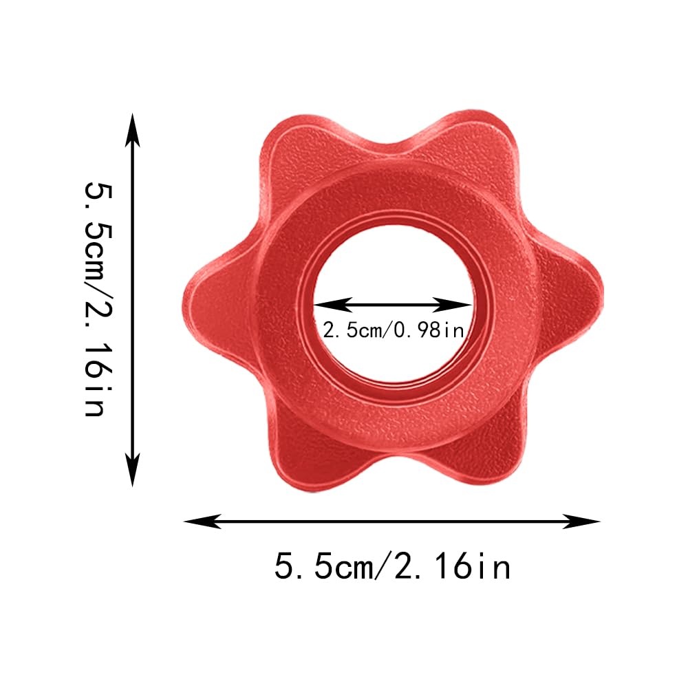 4 Pezzi Chiusure a Stella, Antiscivolo Sollevamento Pesi Fissi Manubri Dado Esagonale Chiusure per Bilanciere 25 mm Barra Bilanciere Esagonale Dadi Spin Lock Collari per Sport di Allenamento