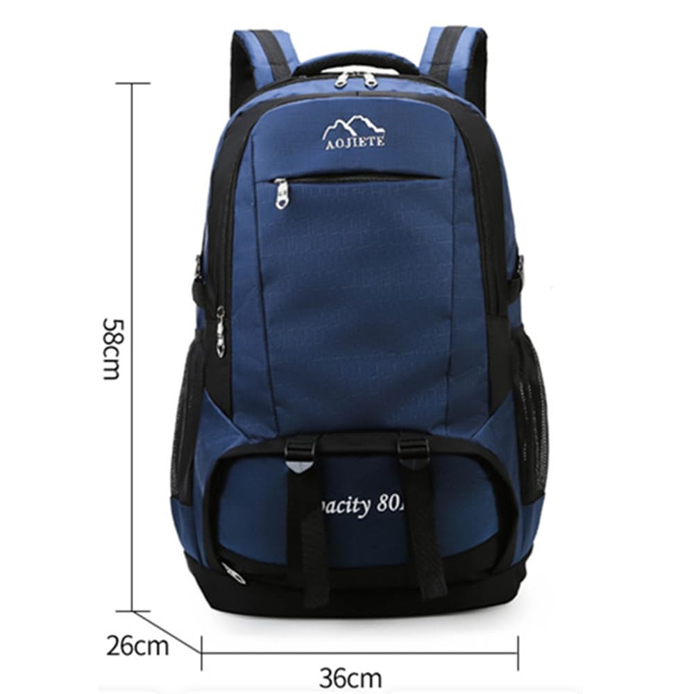 Eysee 60L Nylon Fabric Backpack, Men Outdoor Backpack, Camping Hiking Backpack,Trekking Daypack, Dark Blue