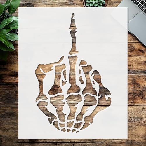 Stencil Skeleton Hand, Plastic Reusable, Reusable Plastic, 6 inchL x 5 inchW, for DIY Crafts and Home Decor