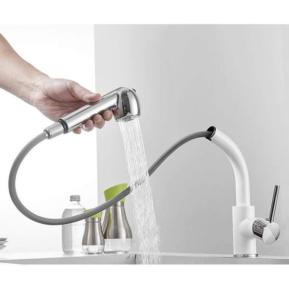 Robinet de cuisine en laiton noir avec douchette extractible Bianco