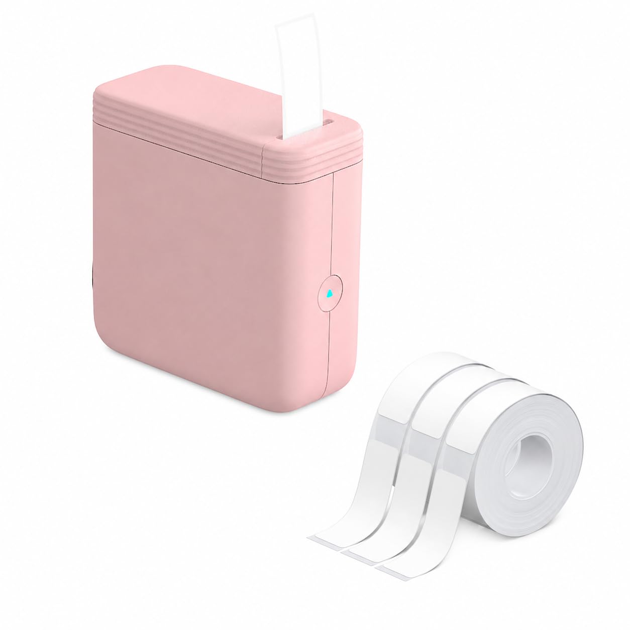 P24 Impresora Térmica Etiquetas Bluetooth 3 Rollos 14x40mm Rosa | Impresión térmica 203dpi sin tinta; App Labelnize; Hogar/oficina/escuela/cocina; USB-C recargable portátil Certificado ClimatePartner