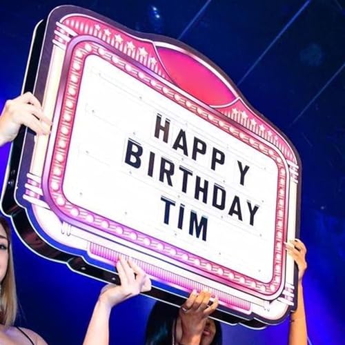 RESKIU LED Night Club Birthday Wine Bottle Presenter, Message Light Box, Color Change, Customized Logo Happy Birthday Changeable Letters VIP Service for Club Party Bar
