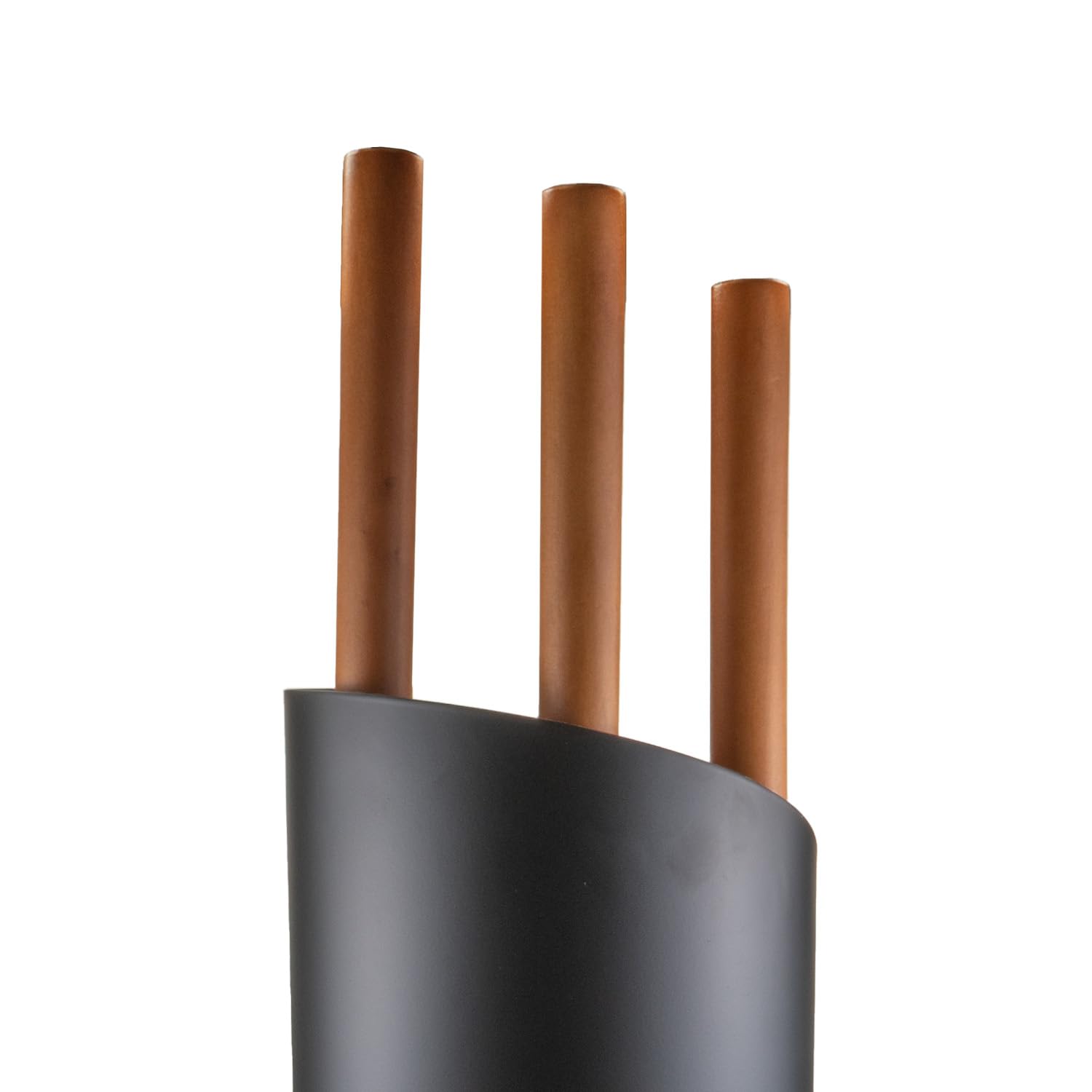 Raik Kaminbesteck Benno 3-teilig Stahl Schwarz mit langen Holzgriffen Feuerstellen-Zubehör-Set mit Schürhaken, Besen und Schaufel modernes Design, langlebig und stabil