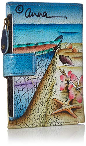Anna by Anuschka Women's Hand Painted Genuine Leather Ladies Wallet - Caribbean Dream