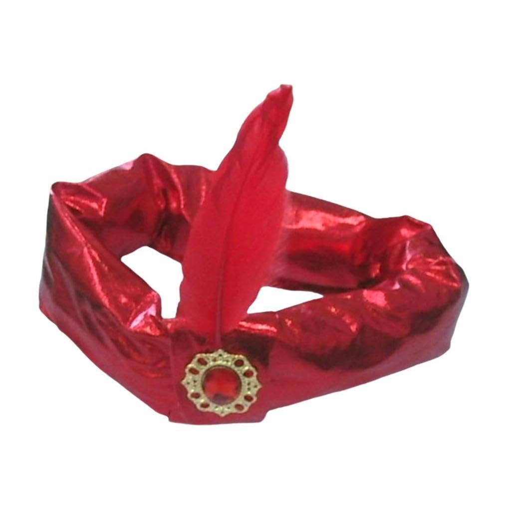 Baoblaze Indian Sultan Turban Hats Prince Hat Decorations Headpiece King Hat Head Scarf for Halloween Carnival Fancy Dress Prom Easter