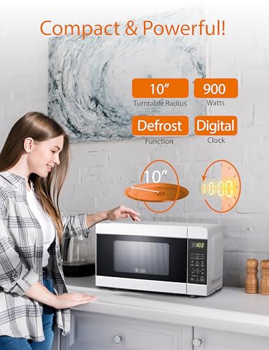 Commercial CHEF CHM990W 900 Watt Counter Top Microwave Oven, 0.9 Cubic Feet, White Cabinet - Image 5