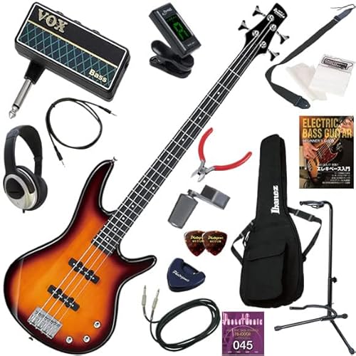 アイバニーズ エレキベース初心者入門 GIOシリーズ ヘッドホン・ベース・アンプamPlug2が入った16点セット GSR180/BS(ブラウンサンバースト)