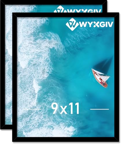 Wyxgiv Black 9x11 Picture Frame Set of 2 Lightweight yet Durable Frame