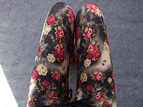 Leggings de mujer UKKO con estampado floral graffiti de verano para diario
