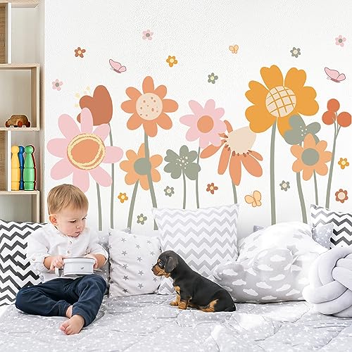 Vinilos decorativos florales boho 2 hojas removibles miniatura 5