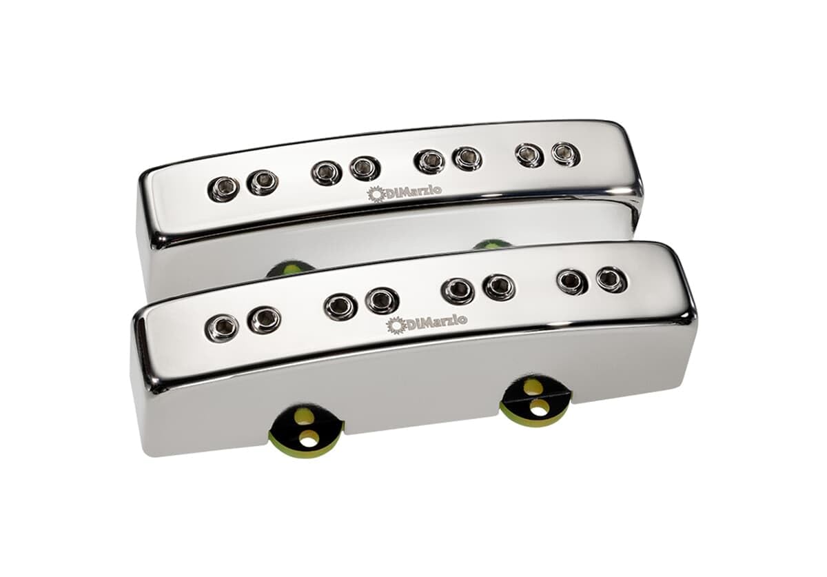 DiMarzio DP 302N Relentless J Pair Neck + Bridge Electric Bass Pickup Set, Nickel Cover, Standard