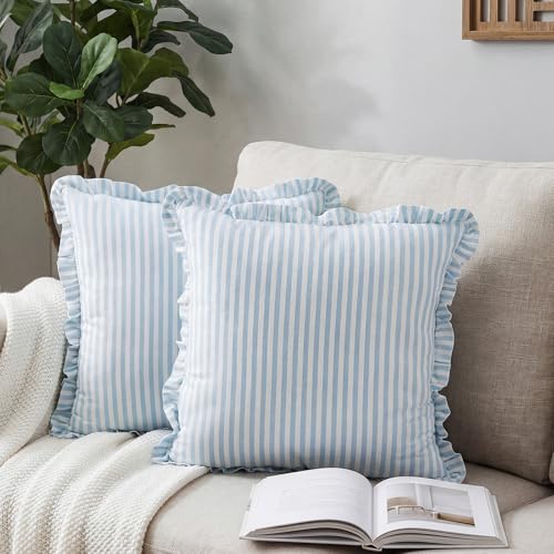 Yousoontic 2 Pcs Striped Coastal Pillows Cover...
