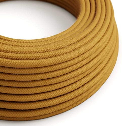 CA Creative Cables Mustard Cotton Covered Round Electric Cable - RC31-150ft, 3 x 18 AWG