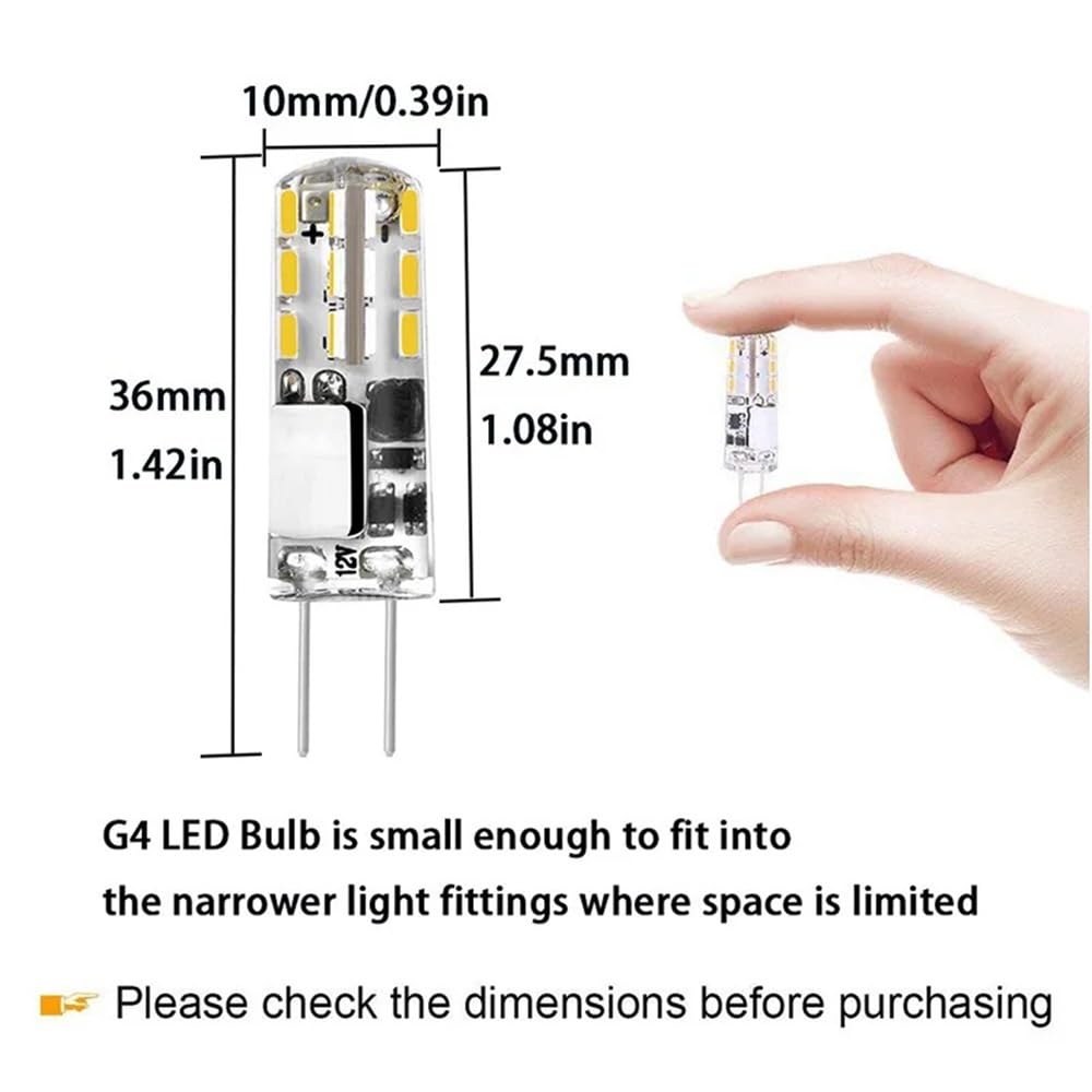HHF Home Lighting, confezione da 20 lampadine LED a pannocchia, DC12 V G4, 1,5 W, 24 LED, 3014SMD, senza sfarfallio (bianco naturale)