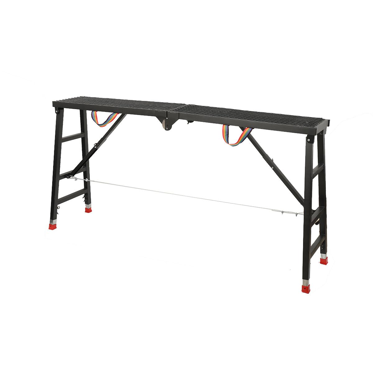 Plateforme de Travail Échafaudage Pliant Portable, Capacité de Charge 350 kg, Pieds Antidérapants, Tabouret de Peinture pour Cloisons Sèches, Nettoyage, Lavage