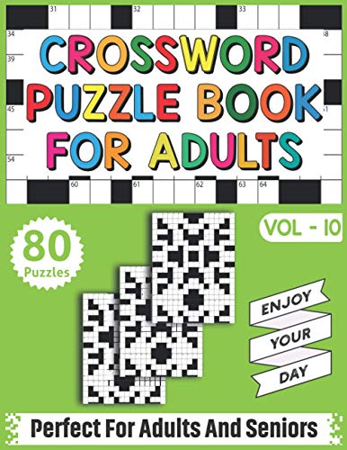 Crossword Puzzle Book For Adults: Quick Daily 80 Fun and Relaxing Crossword Puzzles Book For Adult Puzzle Fans