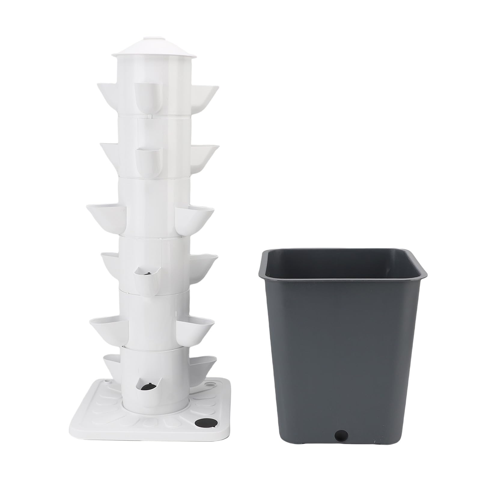 Cocoarm Vertikales Hydroponisches Anbausystem 18-Loch-Turm für (EU-Stecker)