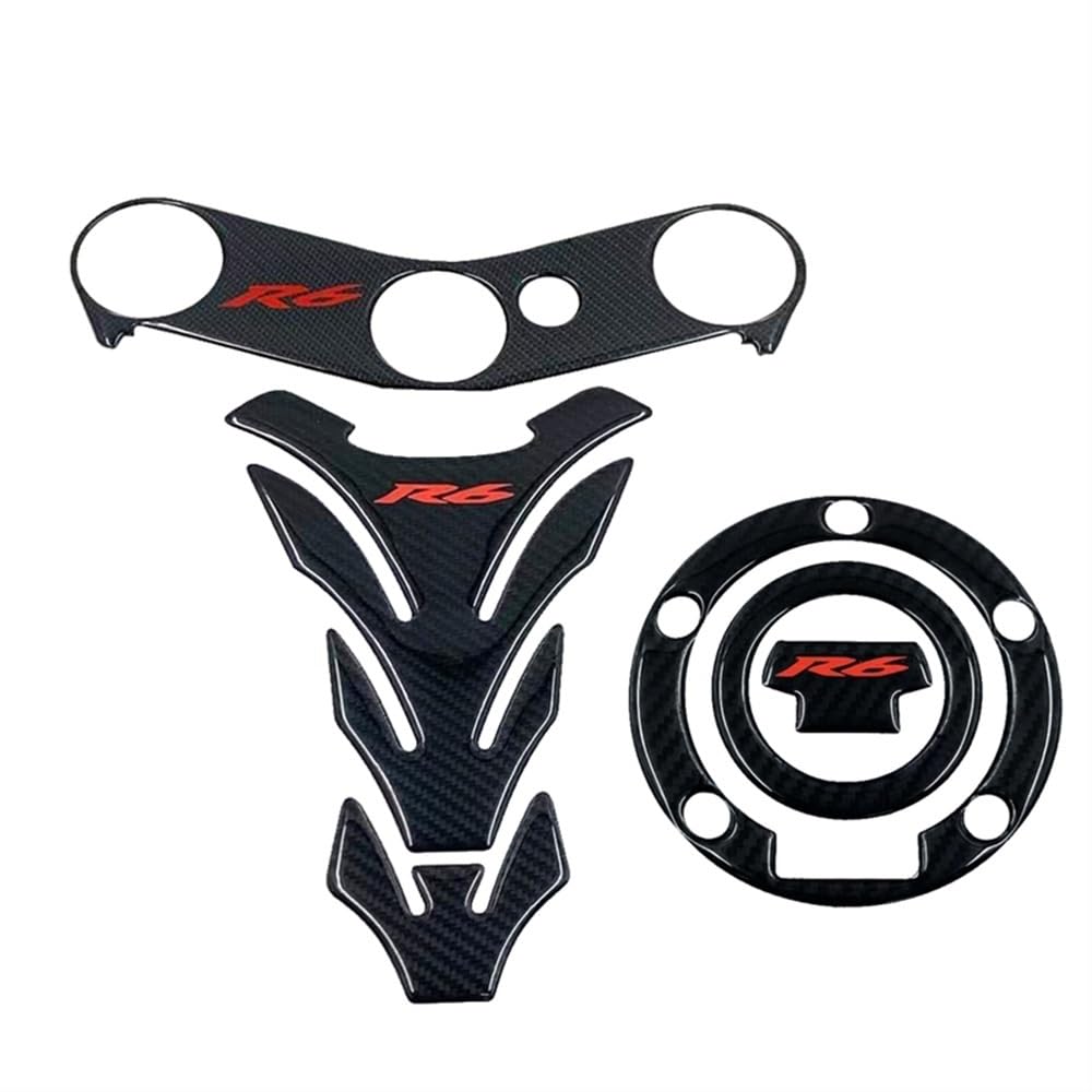 Moto Adesivo Copri Serbatoio R6 Sticker 3D Carbon Look Moto Rilievo Del Carro Armato Della Protezione Adesivi Per Yamaha YZF600 YZF-R6 R6S Tankpad Decalcomanie(2)