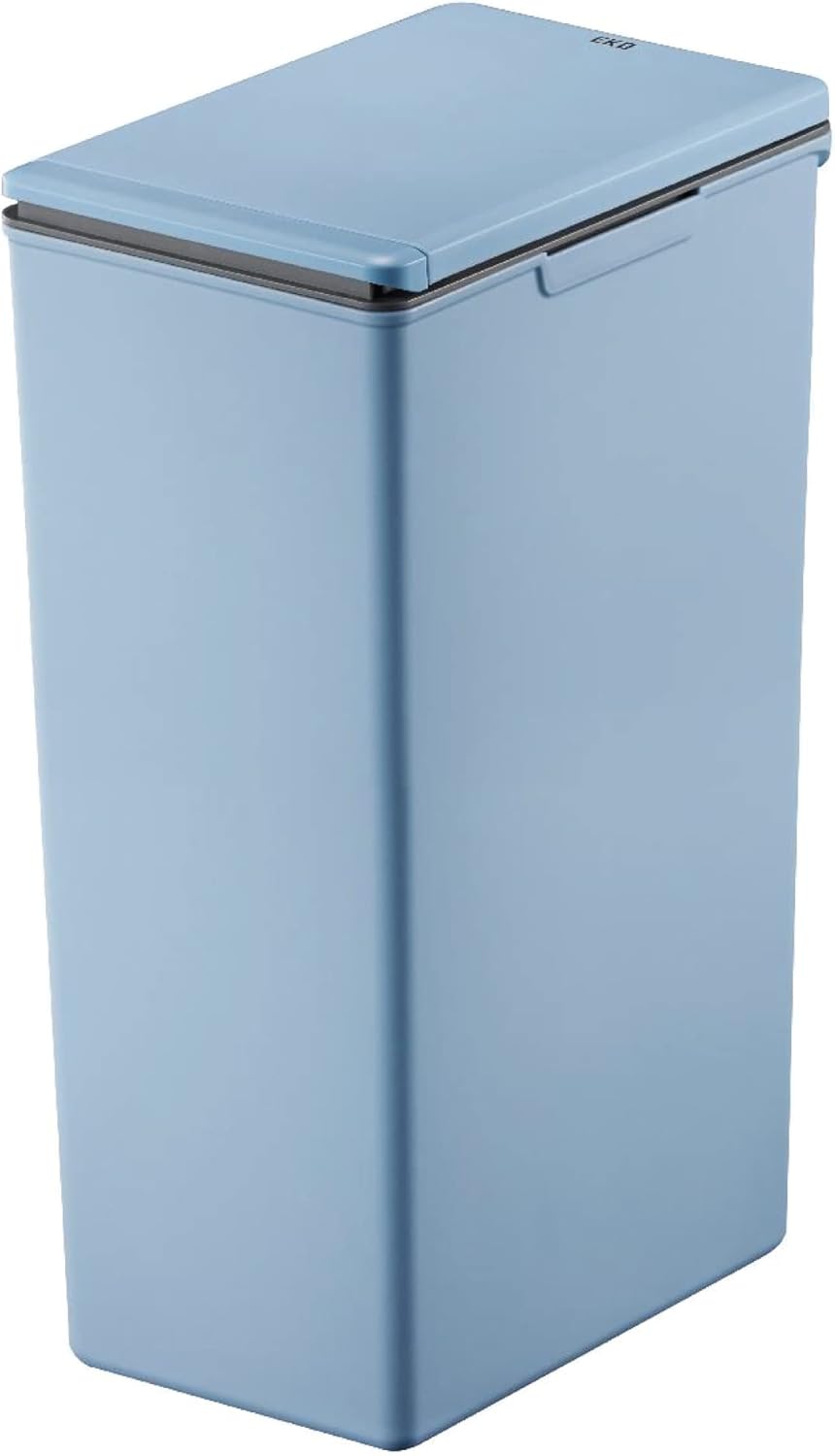 EKO – Morandi Kitchen Bin – Plastic Touch Recycling Bin – Perfect for Kitchen & Home, Titanium Blue, 30 Litre