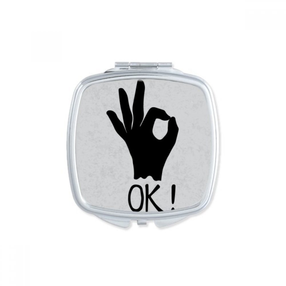 Miroir carré de poche avec silhouette personnalisé maquillage nomade mignon