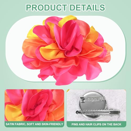 Image of M METERXITY Extra Large Rose Flower Brooches, Lapel Pins Dainty Satin Fabric Big Camellia Oversized Brooch Pin for Women
