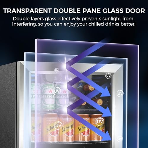 Image of Electactic Mini Fridge 68 Can Beverage Refrigerator Cooler, 1.7 Cu.Ft Drink Fridge forSoda Wine Beer, Digital Temperature Control Cooler for Home, Dorm, Bar