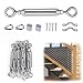 Muzata CK01 series CA1 Heavy Duty Stainless Steel Cable Railing Kits For 1/8" Cable, DIY Balustrade Kit with Eye-Eye Turnbuckles, Eye Straps, 10 Pack