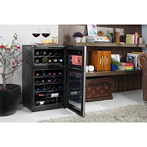 Adega Electrolux 29 Garrafas ACD29 Com 02 Portas Preta e Inox 110V 01312WBA189
