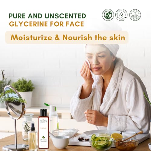 Image of Mystiq Living Glycerine for Skin Care and Face (Pure and Unscented) | Vegetable Glycerin Liquid | Organic -200 ML