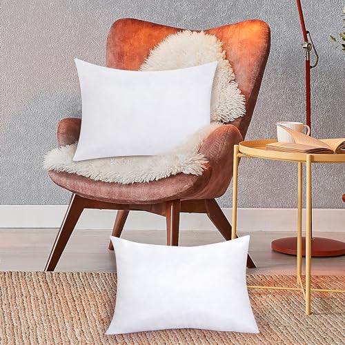 Image of ROYALE LINENS 14 x 22 Pillow Insert - Down Alternative Throw Pillows Insert - Square Pillow Pack of 2 White - Bed & Couch Pillows - Inner Cushion for Bed, Cushion for Living Room - Shams Stuffer
