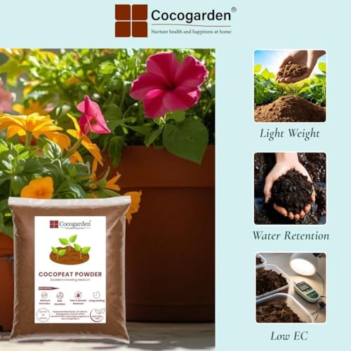 Image of Cocogarden Cocopeat Powder - 3 KG, Ready to Use Form for Indoor & Outdoor Home Garden, Potting Plants, Terrace Gardening