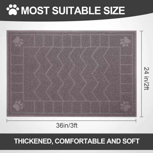Image of Cat Litter Mat, Litter Trapping Mat Soft on Kitty Paws, 35 inch x 24 inch Kitten Litter Box Mat for Cleaner Floors, Waterproof, Easy Clean, Durable Large Size Cat Litter Pad for Kitten.
