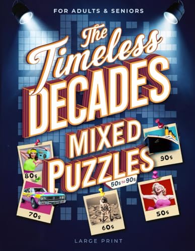 The Neon ‘80s Word Puzzles: Challenge Your Mind with Themed Crosswords, Word Searches, Quizzes and Trivia. Ideal gift for Adults and Seniors in Large Print (Nostalgic Decades)