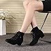 Imagen de HROYL Botines de Baile Latino Mujer con Tacón Bajo Zapatos de Baile Salsa y Bachata de Salon Negro-3