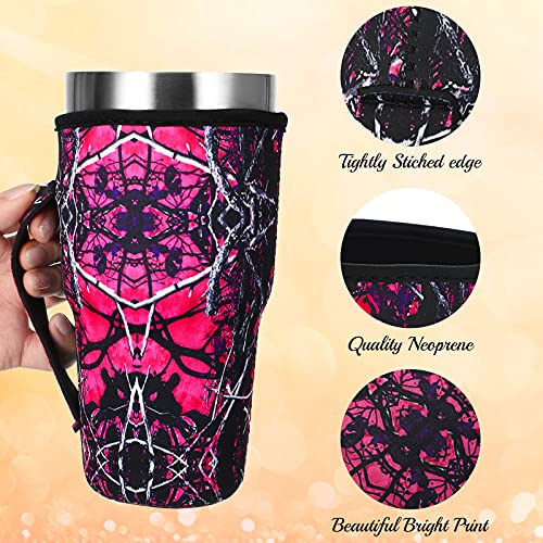 image for CHENGU 24 Pieces Reusable Iced Coffee Sleeves Cold Drinks Reusable Sle