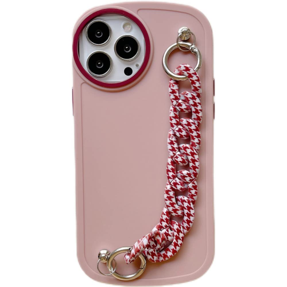 Coque iPhone 13 Pro marron et noir avec bracelet chaîne - 7