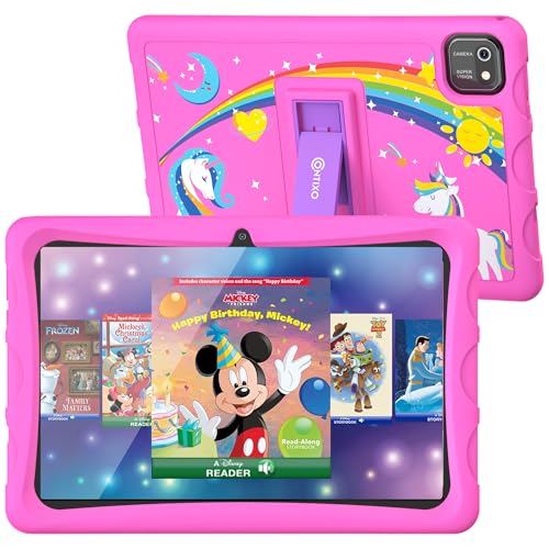 Image of Contixo Kids Tablet K103A - Learning Tablet for Kids with Games and Educational Apps, 10 inch, Android, 64GB, WiFi, Parental Control, Kid-Proof Case with Kickstand - Pink