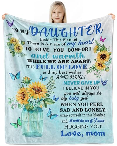 Wotail Daughter Gifts from Mom, Gifts for Daughters Adult, Gift for Daughter, Ddaughter Blanket from Mom 40" X 50"