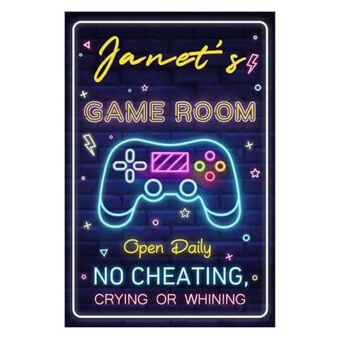 AJHERO Gaming Room Personalized Metal Sign Gamer Wall Decor For Boys Room Bedroom Gamers Cover