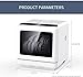 AooDen Portable Dishwasher Countertop Dishwasher with 5L Built-in Water Tank, No Hookup Needed, 5 Washing Programs, Air-dry Function, Fruit Washing, Delay Function, Mini Dishwasher for Apartment, RVs