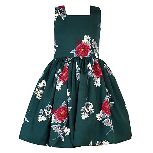 Image of Girls Skater Printed Poly Crepe Dress | Round Neck Sleeveless Mini /Midi Knee Length Casual Dress